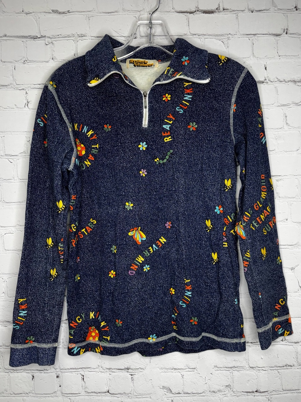 Vintage Japanese Designer Hysteric Glamour long-sleeved quarter-zip top